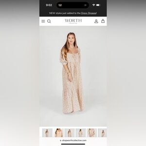 Worth Collective - Cara 100% Cotton Maxi Dress in Pink/Brown Floral - Medium